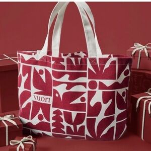 Vuori-Red and White Graphic Tote, NWT